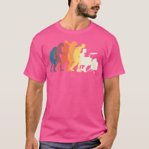 Camiseta Drummer Engraçado Oferece Drumming Evolution