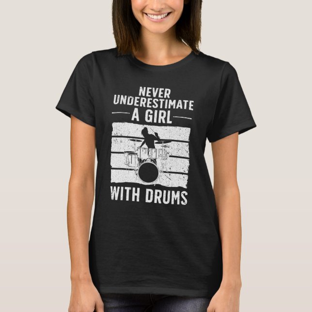 Camiseta Drummer For Women Girls Kids Drums Player (Frente)