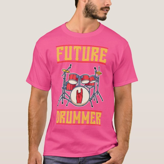 Camiseta Drummer Futuros Tambores Lover Snare Bass Hi-Hat K (Frente)