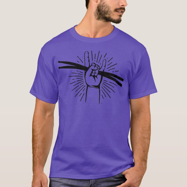 Camiseta Drummer Gift Drum Stick Drumming Vintage Rock (Frente)