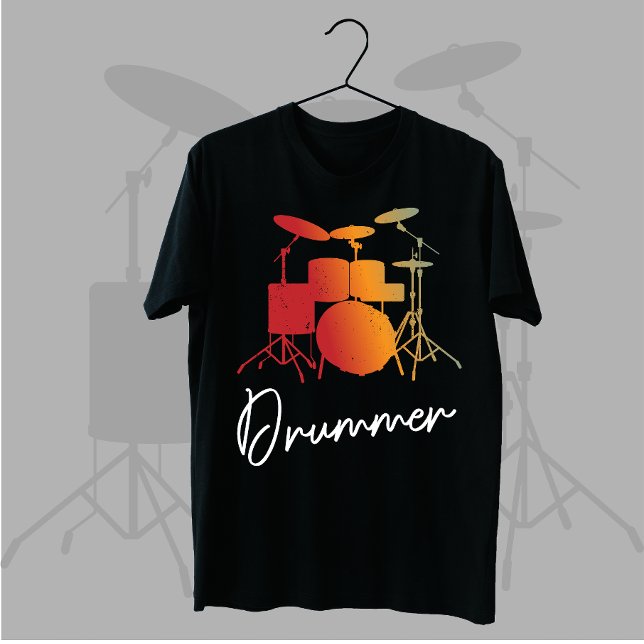 Camiseta Drummer Gift Heartbeat Drums (Criador carregado)