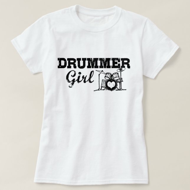Camiseta Drummer Girl (Frente do Design)