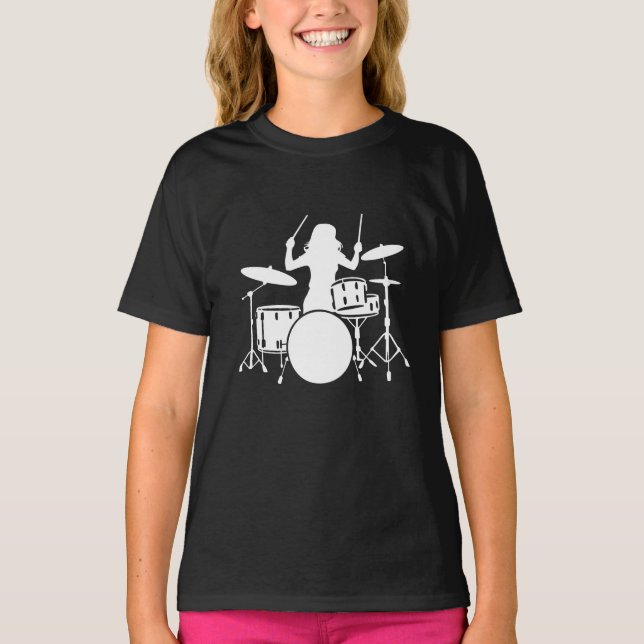 Camiseta Drummer Girl | Drums Drummer Gift  (Frente)