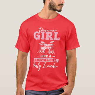 Camiseta Drummer Girl Funny Drummer Percussion Drums Band M