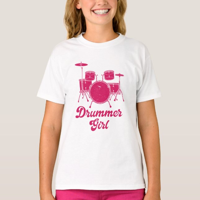 Camiseta Drummer Girl | Presente do tambor (Frente)