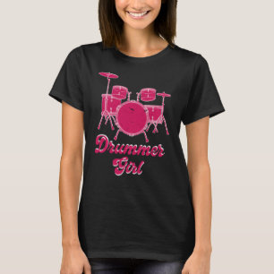 Camiseta Drummer Girl Presente do tambor