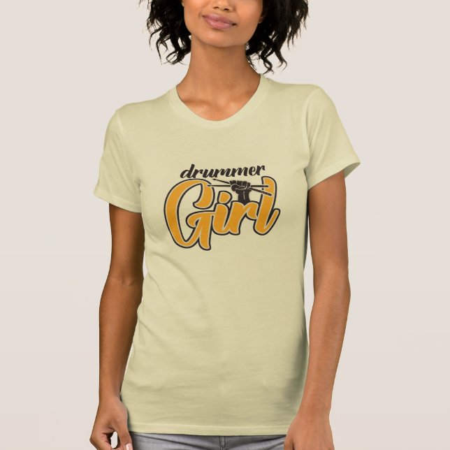 Camiseta Drummer Girl Retro  (Frente)
