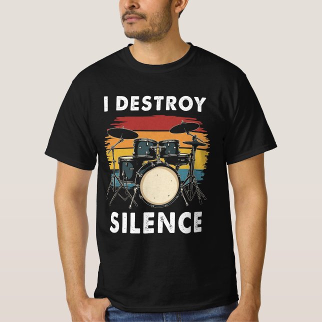Camiseta Drummer I Destrui o Tambor Silencioso (Frente)