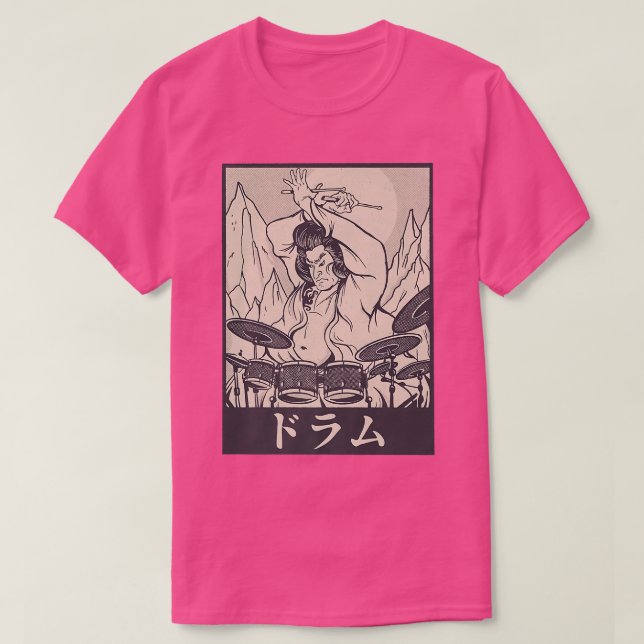 Camiseta Drummer Japonês Samurai Funny Rock (Frente do Design)
