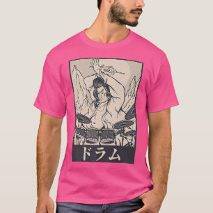 Camiseta Drummer Japonês Samurai Funny Rock