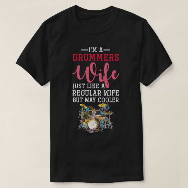 Camiseta Drummer Mulheres Presentes Tambores De Instrumento (Frente do Design)