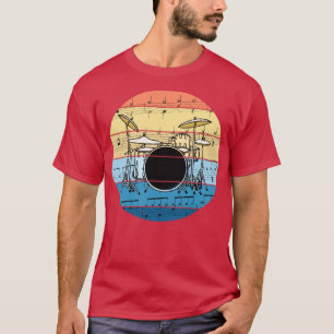 Camiseta Drummer Music Notation Drum Kit Percussionista Mus