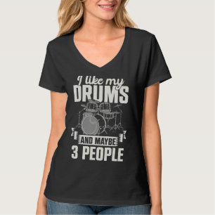 Camiseta Drummer Music Rock Musical Percussion Drum Set D