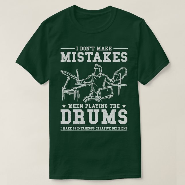 Camiseta Drummer Musical do Instrumento Musical Rock (Frente do Design)