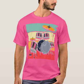 Camiseta Drummer Musical Retro Drummer Tambor do Lover Conj