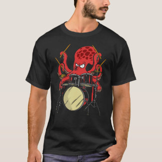 Camiseta Drummer Octopus Drumsticks Drumset