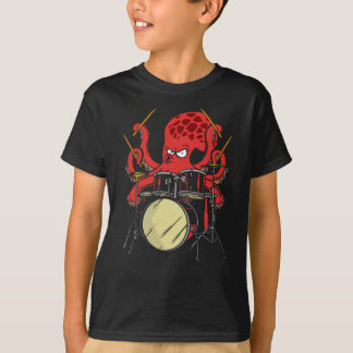 Camiseta Drummer Octopus Drumsticks Drumset