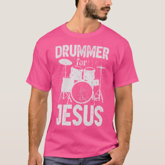 Camiseta Drummer Por Jesus Engraçado Culto Cristão Musical