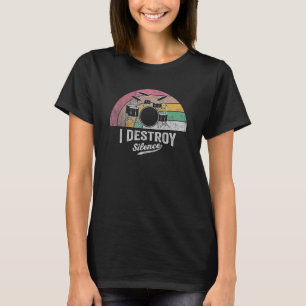 Camiseta Drummer Que Destrui O Silêncio Retro Dru Vintage