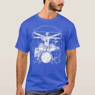 Camiseta Drummer Vitruviano Da Vinci Drums Rock