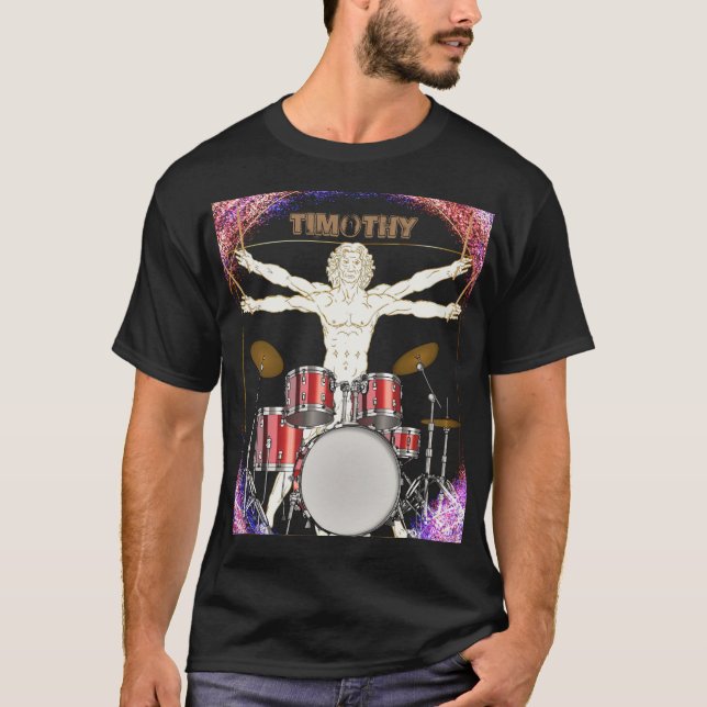 Camiseta Drummer Vitruviano Personalizado (Frente)