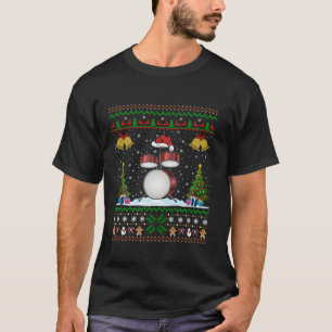 Camiseta Drummer Xmas Ugly Sweater Musum Drum Natal P