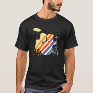 Camiseta Drumming Drum Set Vintage Para Drummer E Percussi