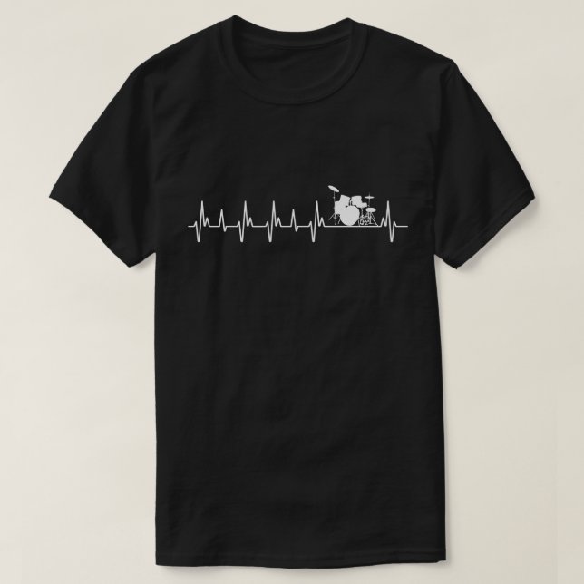 Camiseta Drumôs Heartbeat Difs Drummers Música Lover (Frente do Design)