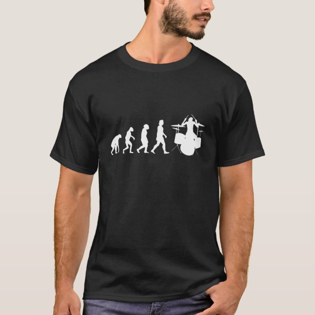 Camiseta Drums Evolution Drummer Musico (Frente)