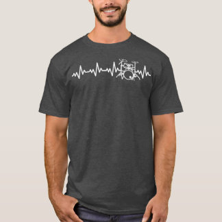 Camiseta Drums Heartbeat Drummer Pulse Line Drumming Percus