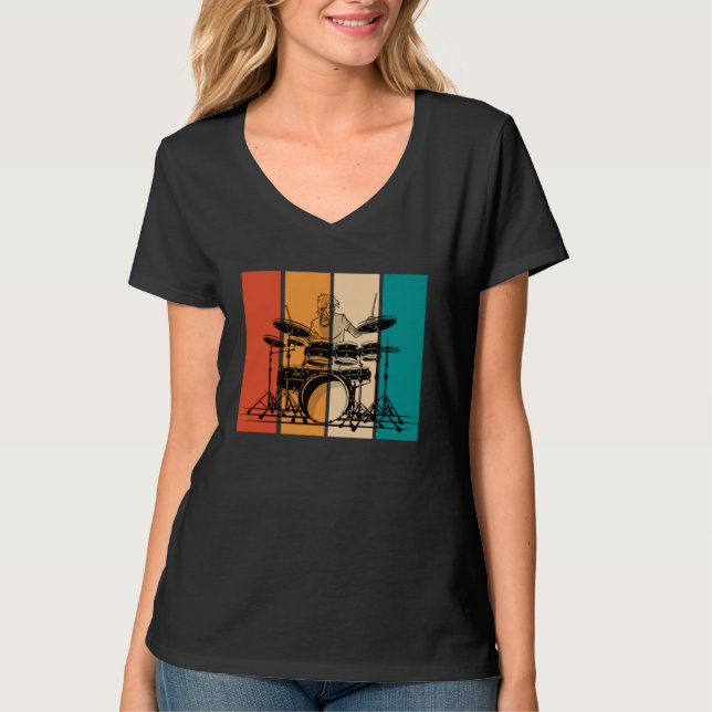 Camiseta Drums Music Musical Instrument Musician Drummer Vi (Frente)