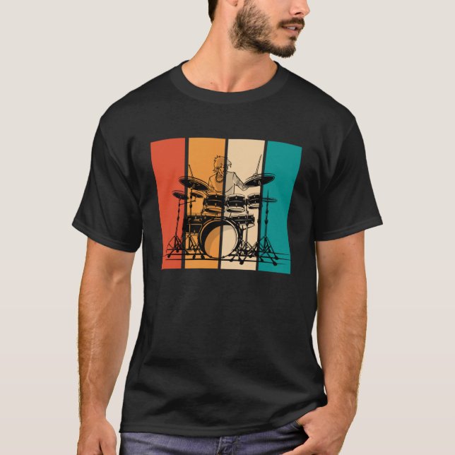 Camiseta Drums Music Musical Instrument Musician Drummer Vi (Frente)