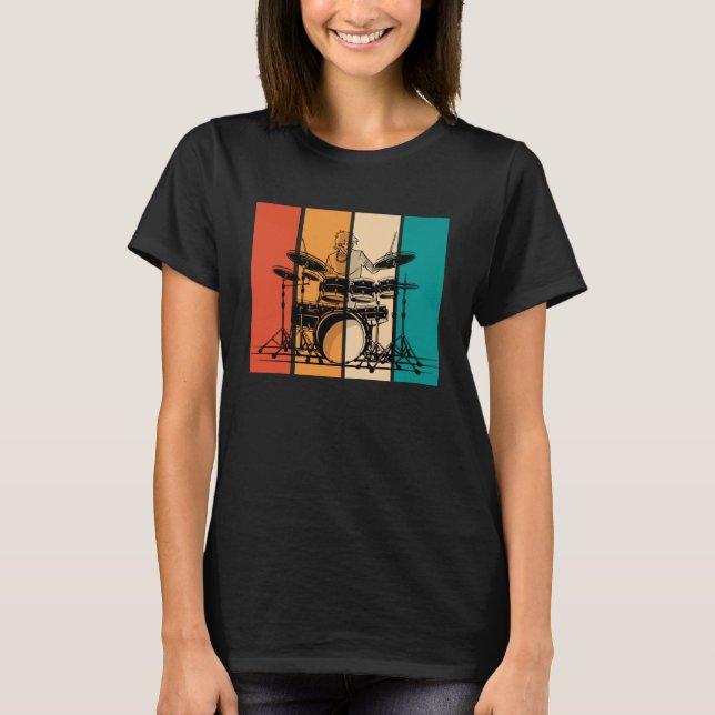 Camiseta Drums Music Musical Instrument Musician Drummer Vi (Frente)