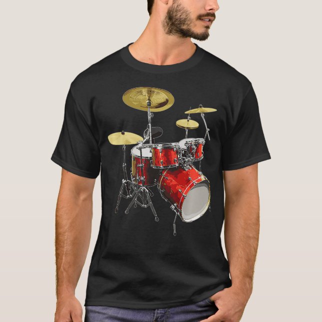 Camiseta Drumset Design Music e Drums Premium (Frente)