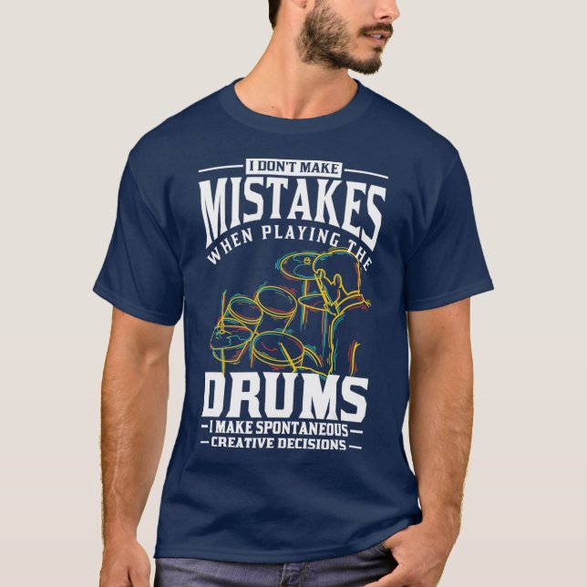 Camiseta Drumsticks para bateristas de perfuração tambores  (Frente)