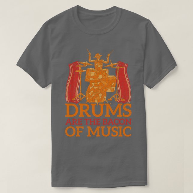 Camiseta Drumsticks Rock Music Musical Gift Drummer (Frente do Design)