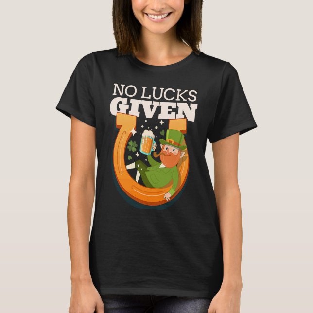 Camiseta Drunken Leprechaun No Lucks Given St Patrick's Day (Frente)