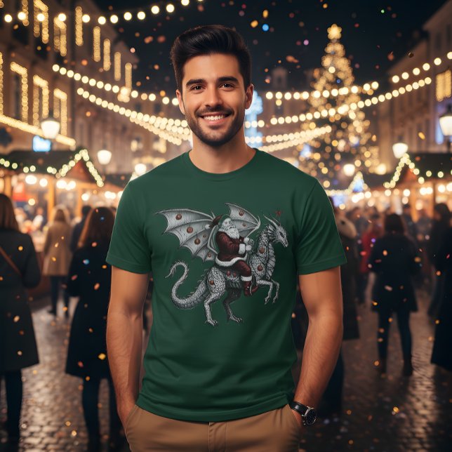 Camiseta Drunken Santa Riding a Dragon (Criador carregado)