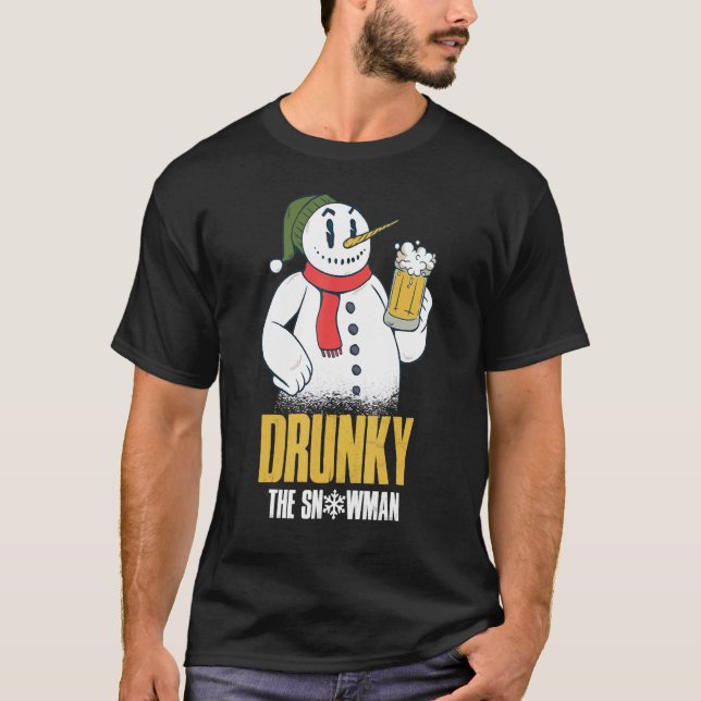 Camiseta Drunky The Snowman Merry Drunk I'm Christmas  Xmas (Frente)