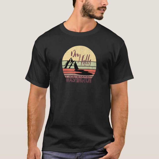 Camiseta Dry Falls Washington Vintage Souvenir Para Viagem (Frente)