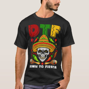 Camiseta DTF Para Fiesta Mexicana Calaca Sombrero Cinco D