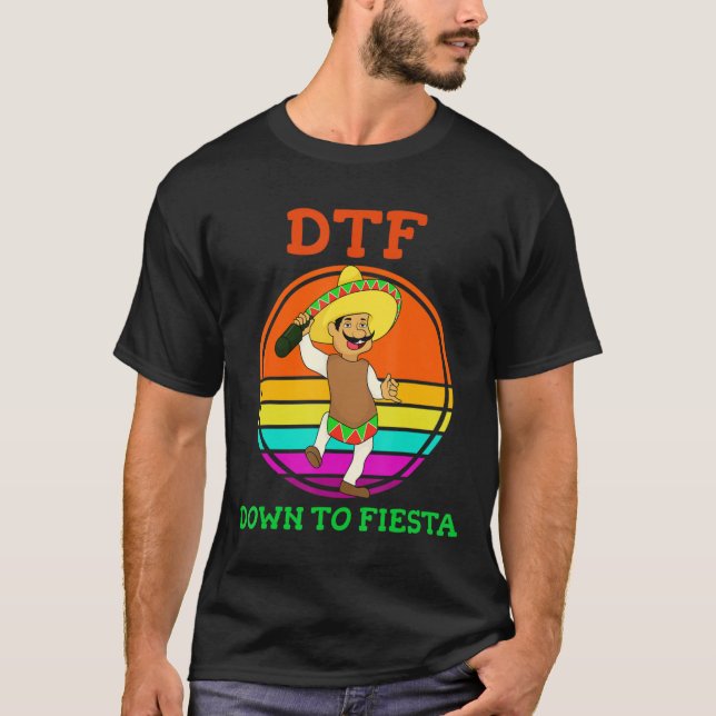 Camiseta DTF Para Fiesta T-shirt Funny Cinco De Mayo Cos (Frente)