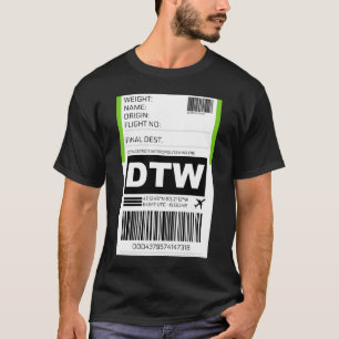 Camiseta Dtw Detroit Michigan Metropolitan Wayne County Int