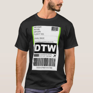 Camiseta Dtw Detroit Michigan Metropolitan Wayne County Int