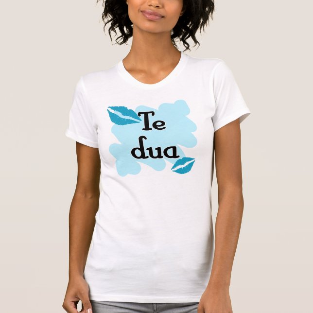 Camiseta DUA de Te - Albanês - eu te amo (Frente)