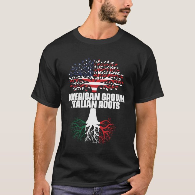 Camiseta Dual Citizenship America Italy Flag Roots Italian  (Frente)