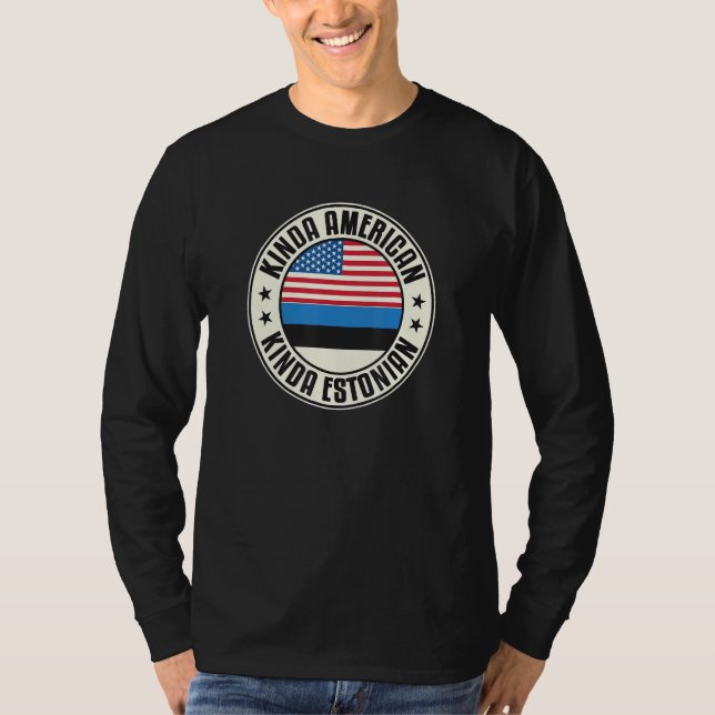 Camiseta Dual Citizenship American Estonian Estonia Usa Fla (Frente)