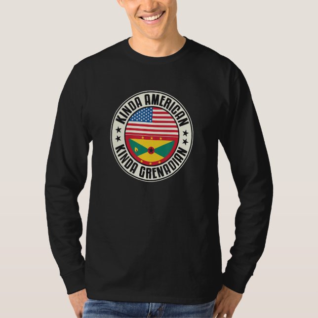 Camiseta Dual Citizenship American Grenadian Grenada Usa Fl (Frente)