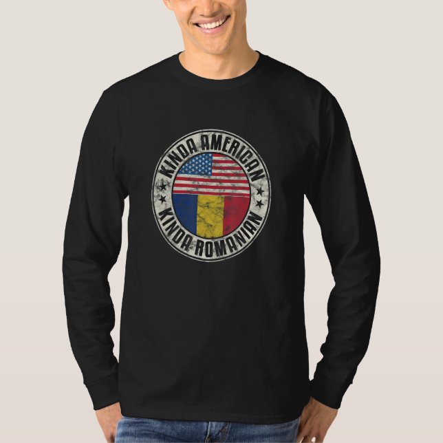 Camiseta Dual Citizenship American Romanian Romania Usa Fla (Frente)