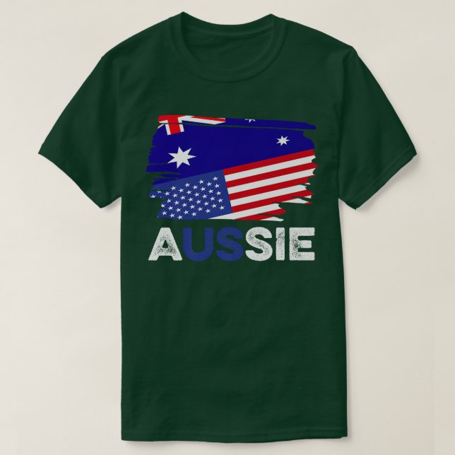 Camiseta Dual Citizenship Australia Aussie American Citizen (Frente do Design)